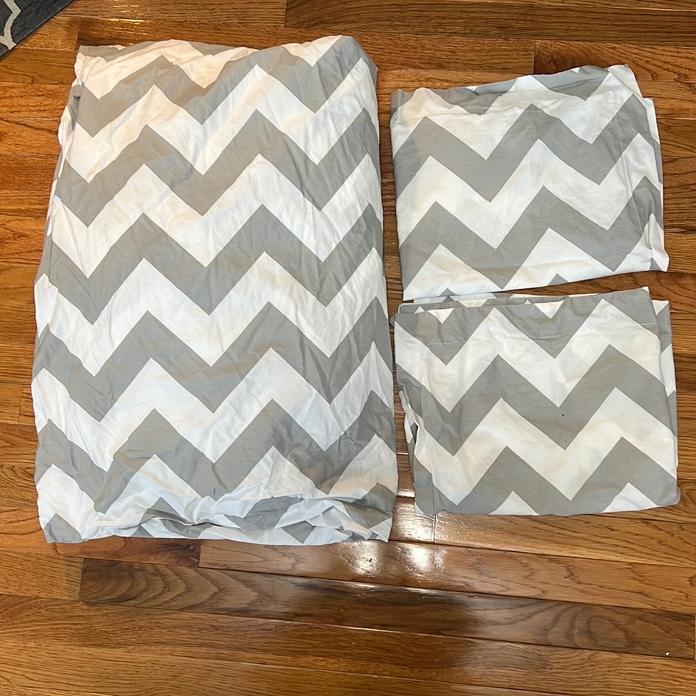 PB Teen Full bedding Duvet cover and 2 pillow shams